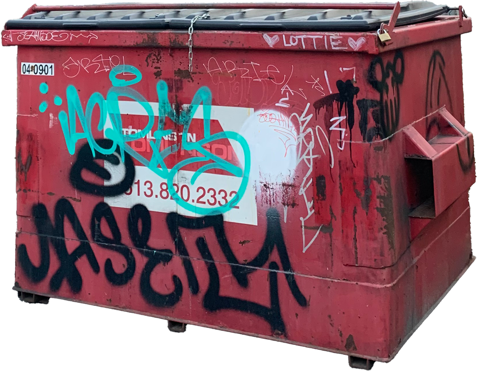 Photo of a red dumpster